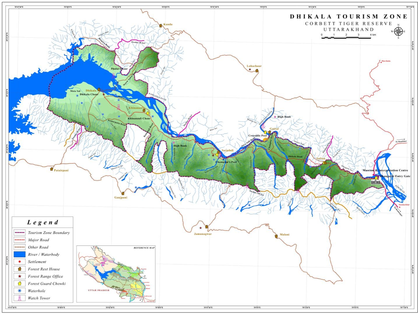 Dhikala Zone Map